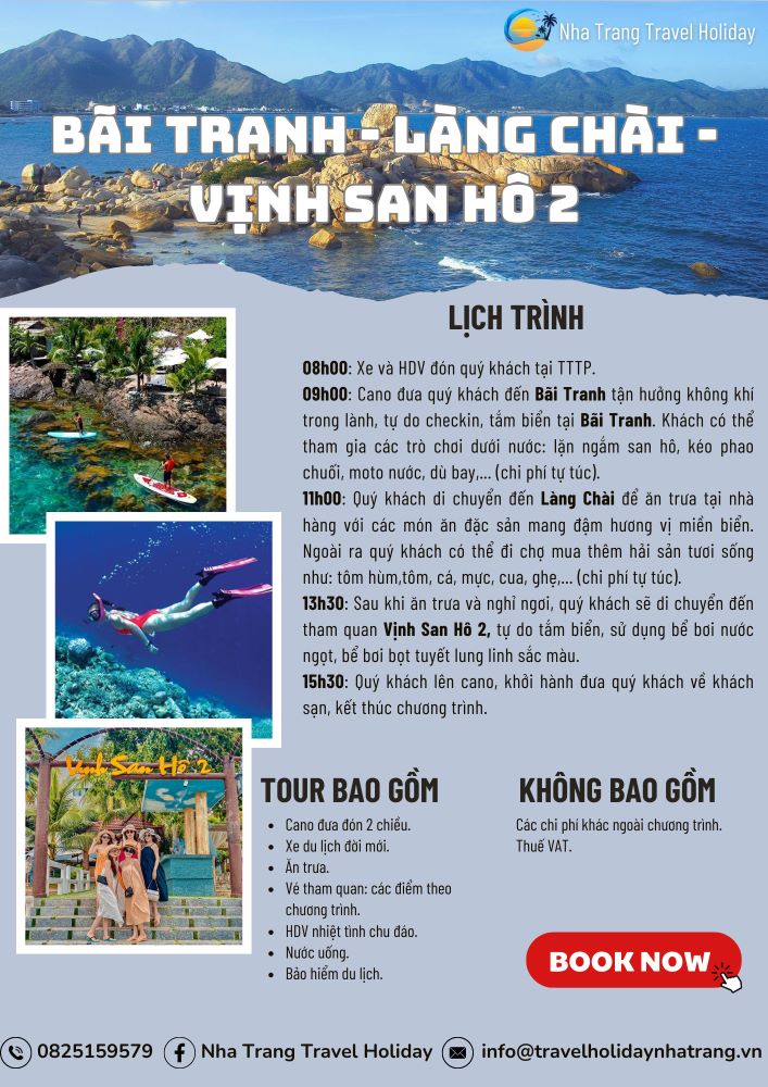 Bãi Tranh - làng chài - vịnh san hô